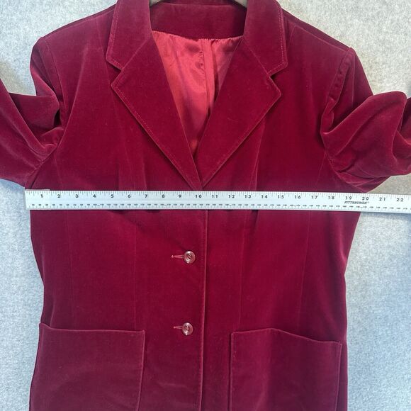 Vintage Blazer Woman's Size 16 (Large) Velvet Fraternity Boyfriend Blazer Lined - Picture 4 of 12